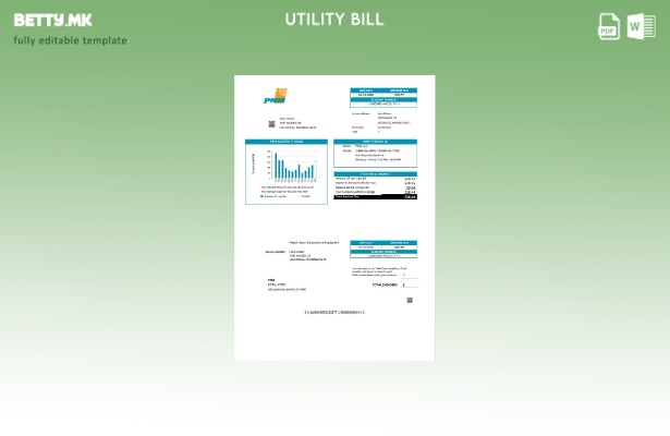 Модерен стил на САД Ново Мексико PNM шаблон за комунални сметки со лесно пополну